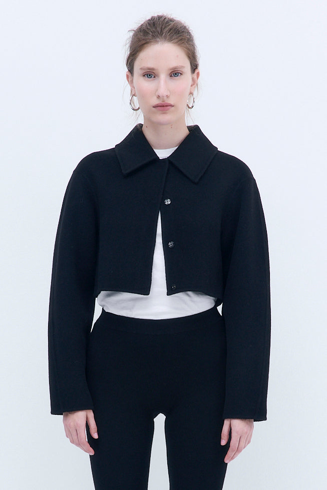 Double Wool Cropped Jacket