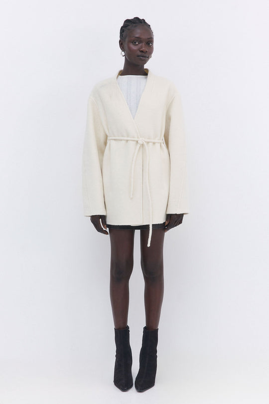 Double Wool Wrap Coat