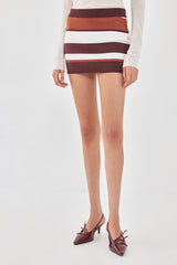 Knitted Striped Mini Skirt