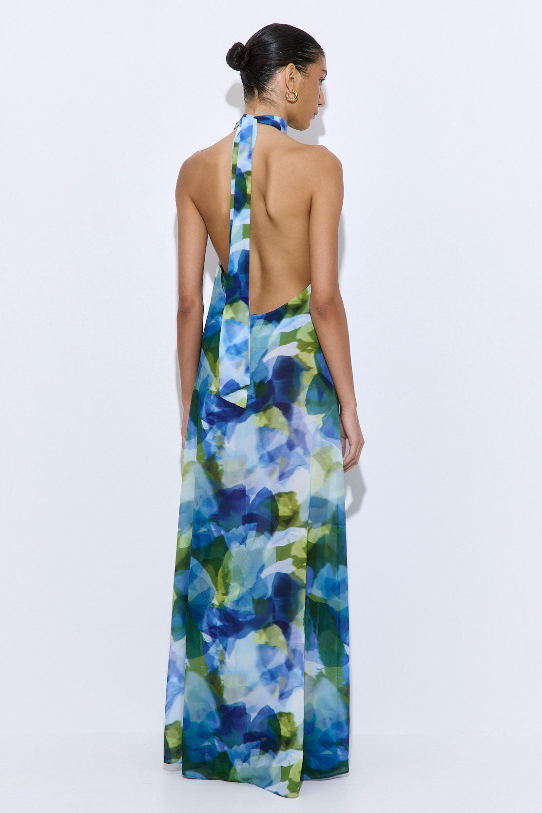 Semi Sheer Collar Maxi Dress
