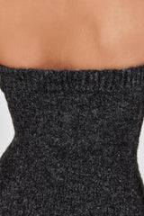 Fuzzy Strapless Maxi Dress