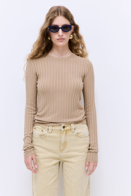 Wide Rib Crew Neck