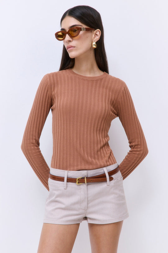 Wide Rib Crew Neck