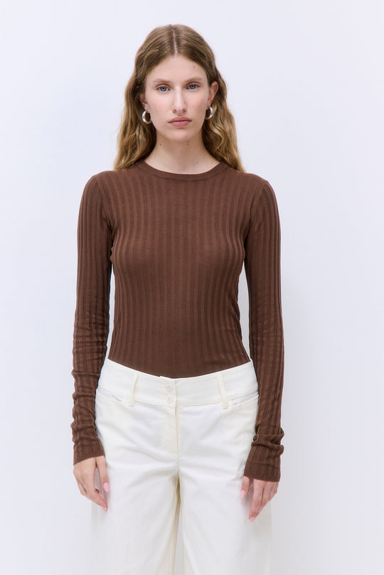 Wide Rib Crew Neck