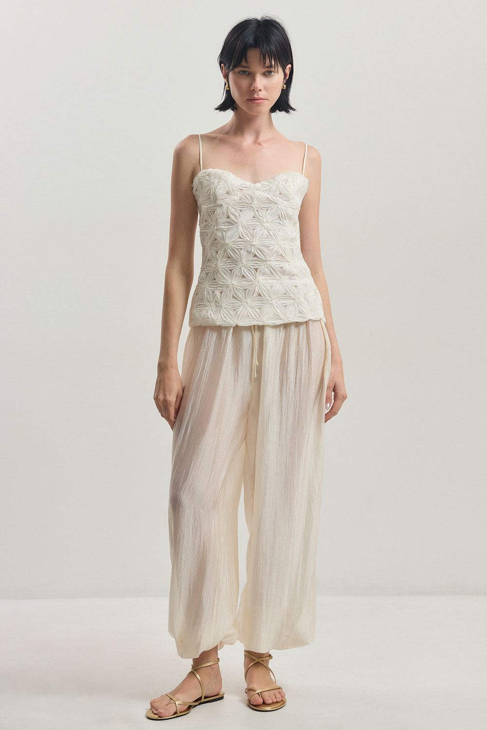 Embossed Floral Corset Top