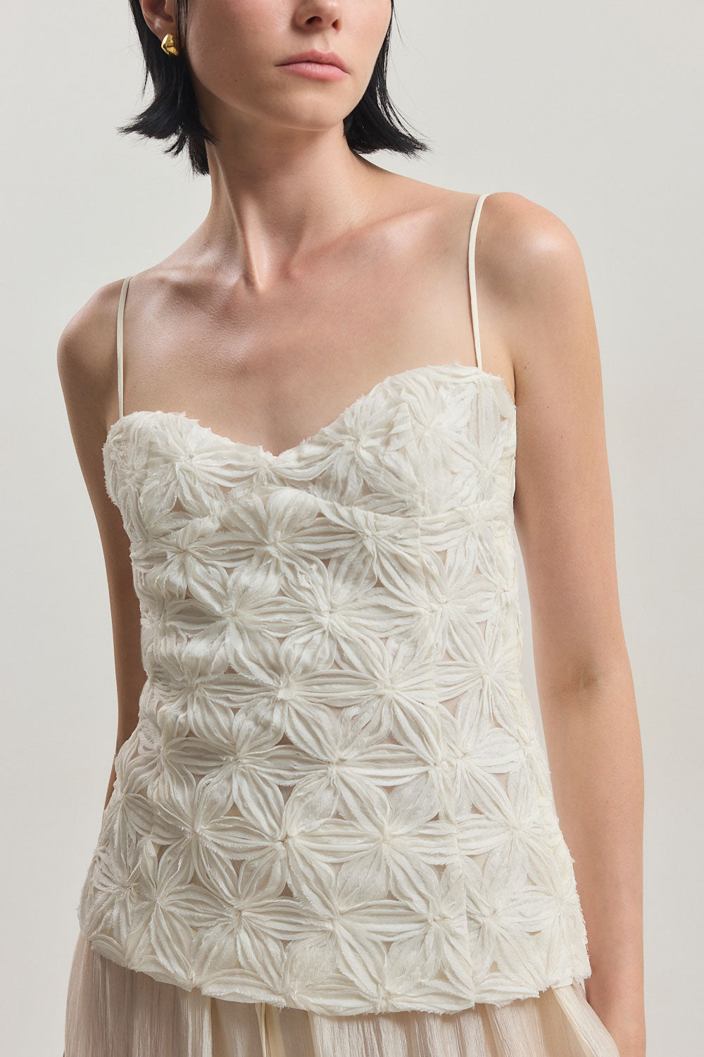 Embossed Floral Corset Top