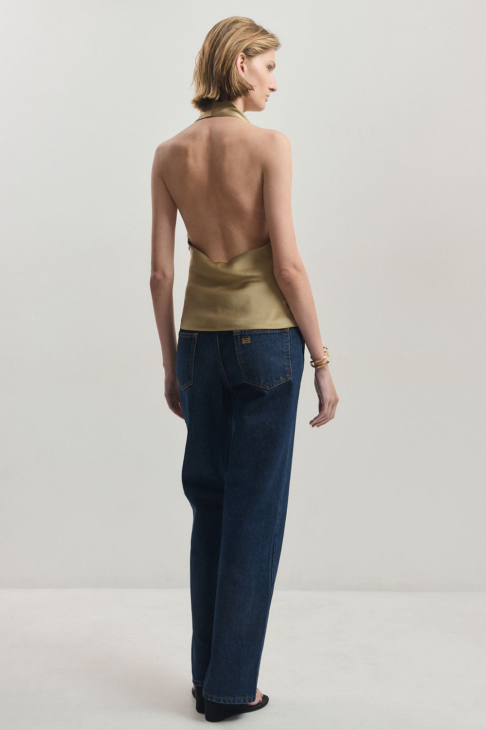 Twill Draped Halter Top