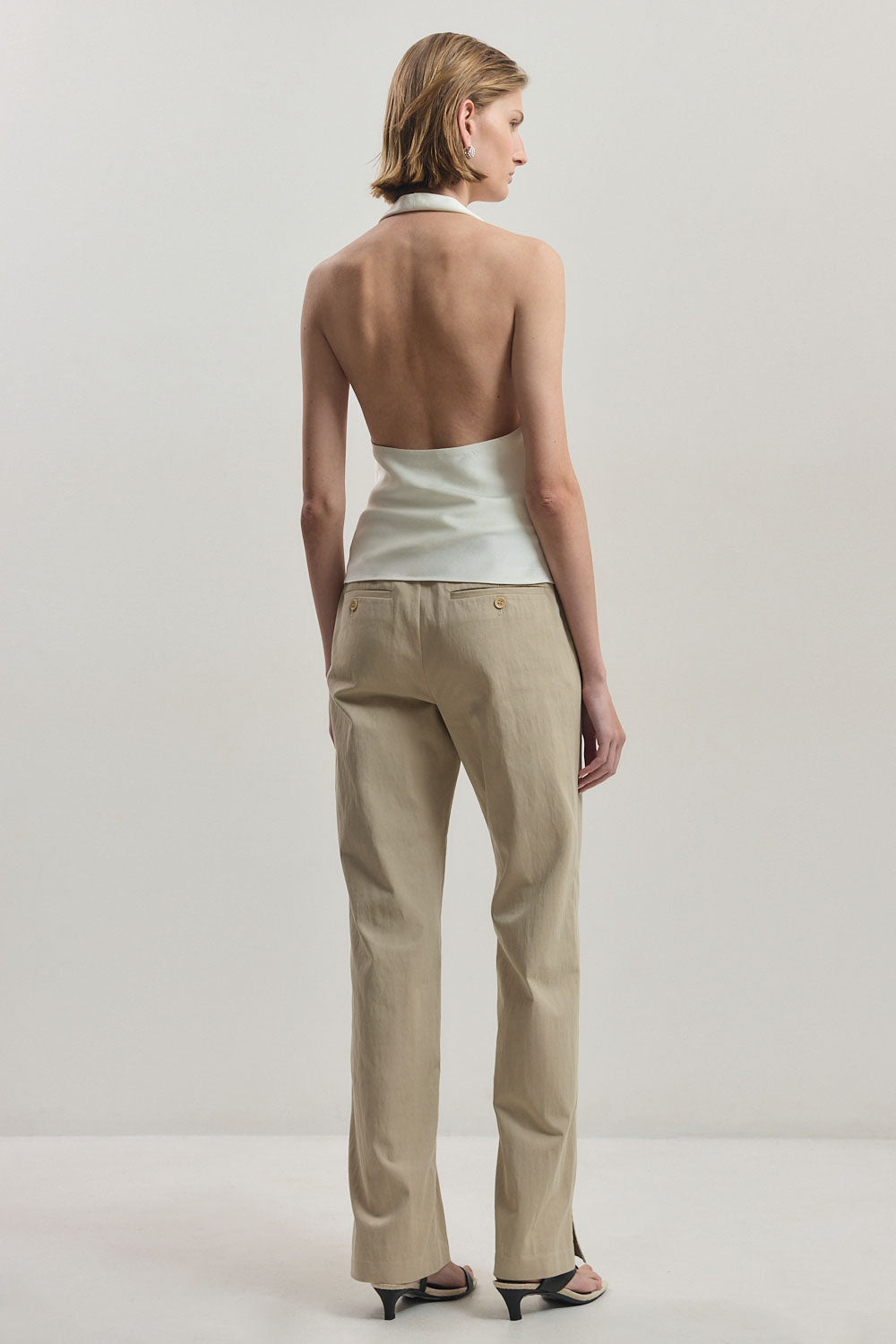 Twill Draped Halter Top