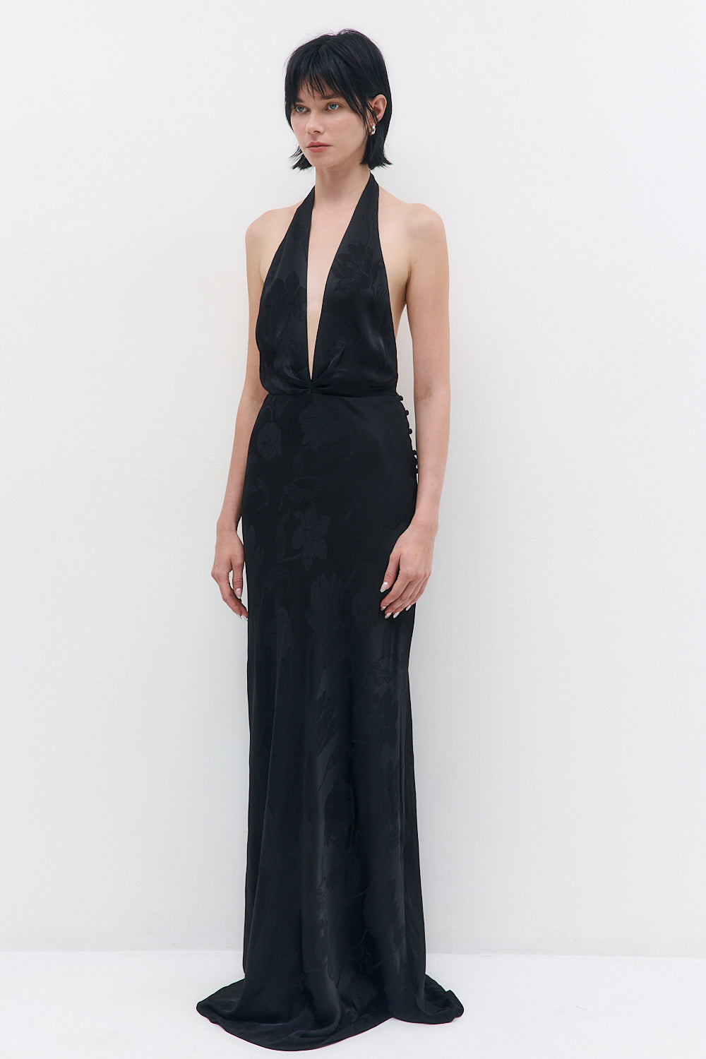 Satin Halter Maxi Dress