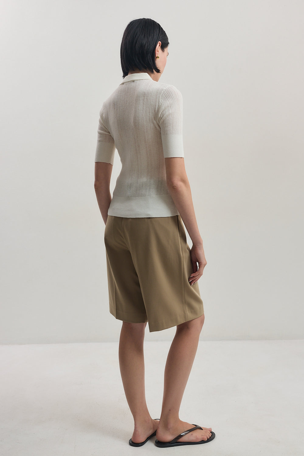 Mid Sleeve Polo Top