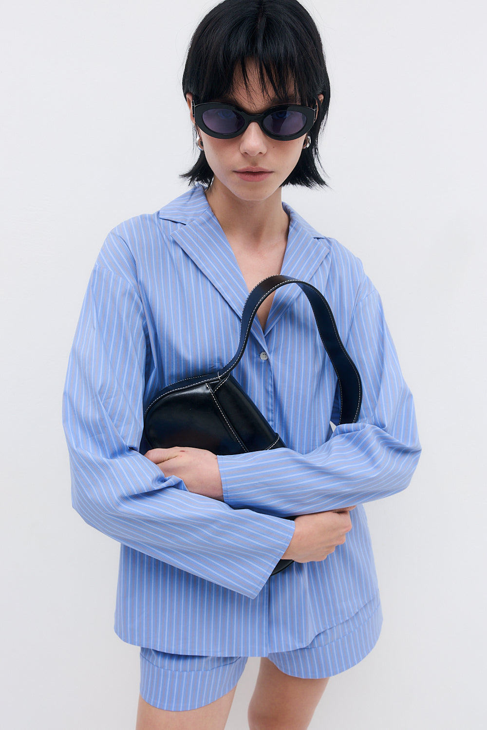 Open Collar Poplin Shirt