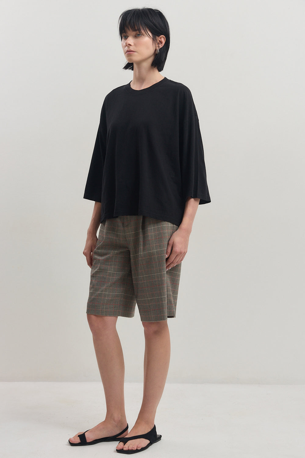 Boxy Mid Sleeve T Shirt