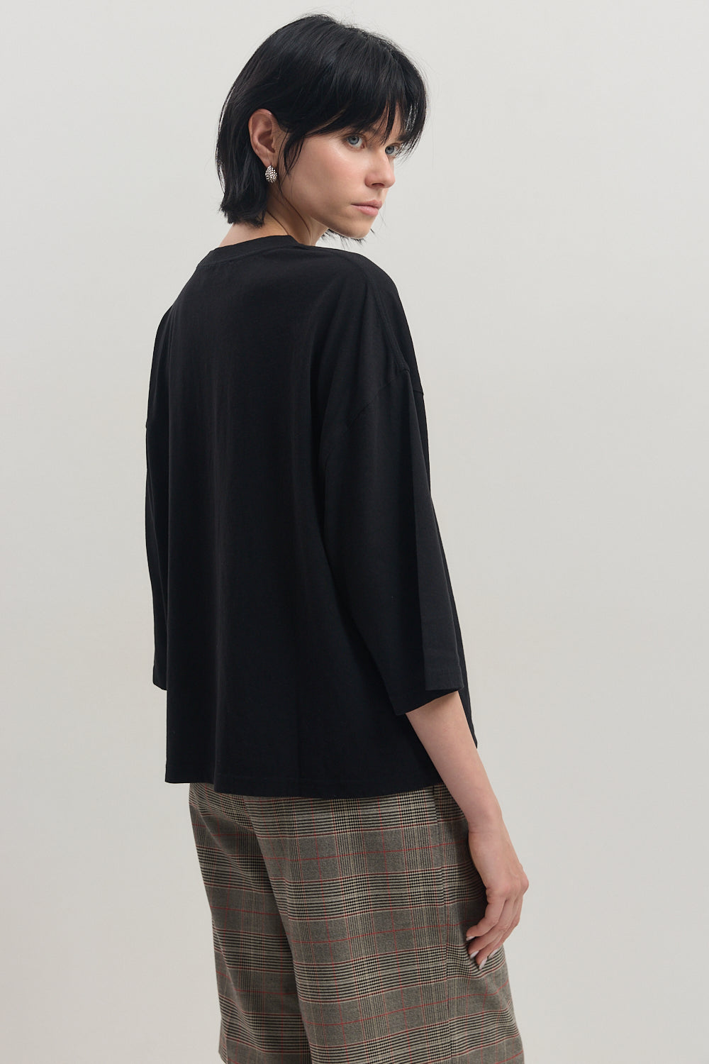 Boxy Mid Sleeve T Shirt