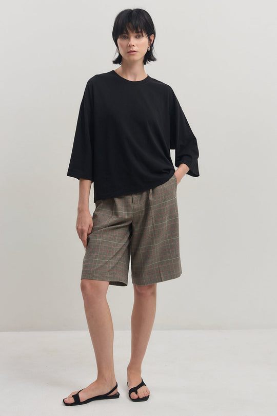 Boxy Mid Sleeve T Shirt