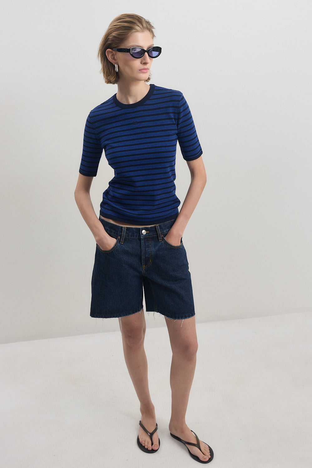 Low Rise Denim Shorts