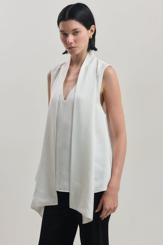 V Neck Scarf Top