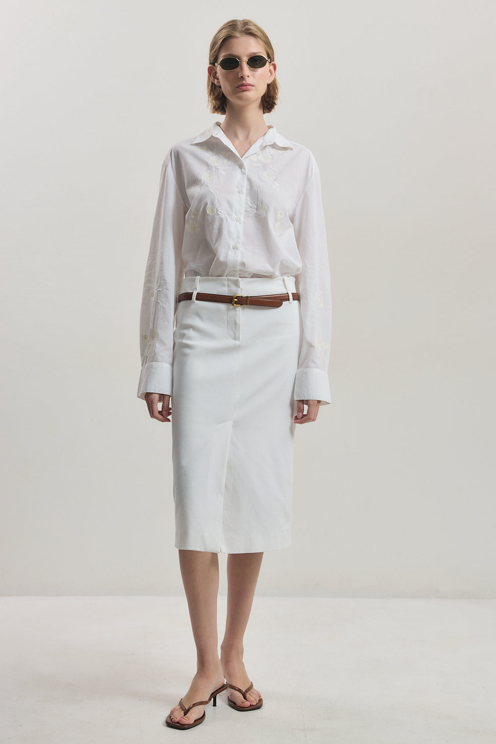 Cotton Midi Skirt