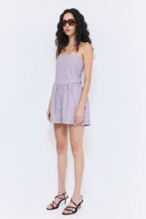 Striped Drill Strapless Jumpsuit