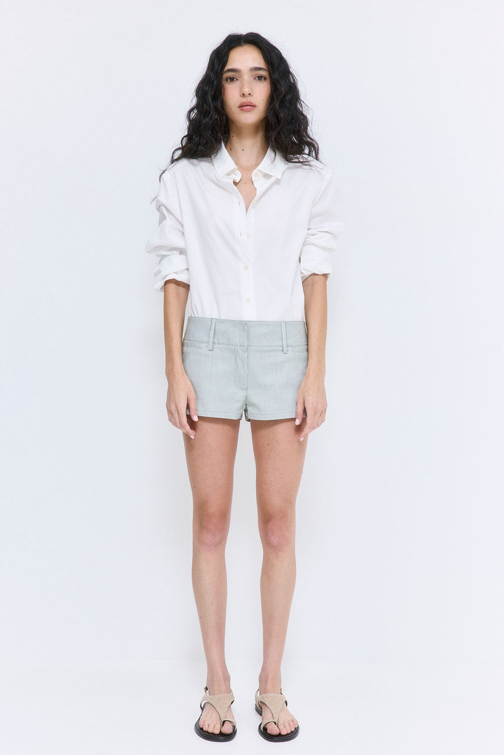 Striped Drill Shorts
