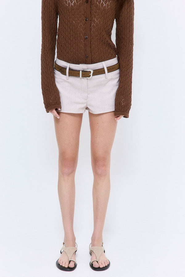 Striped Drill Shorts