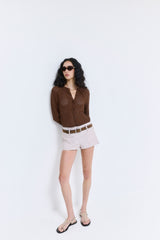 Striped Drill Shorts