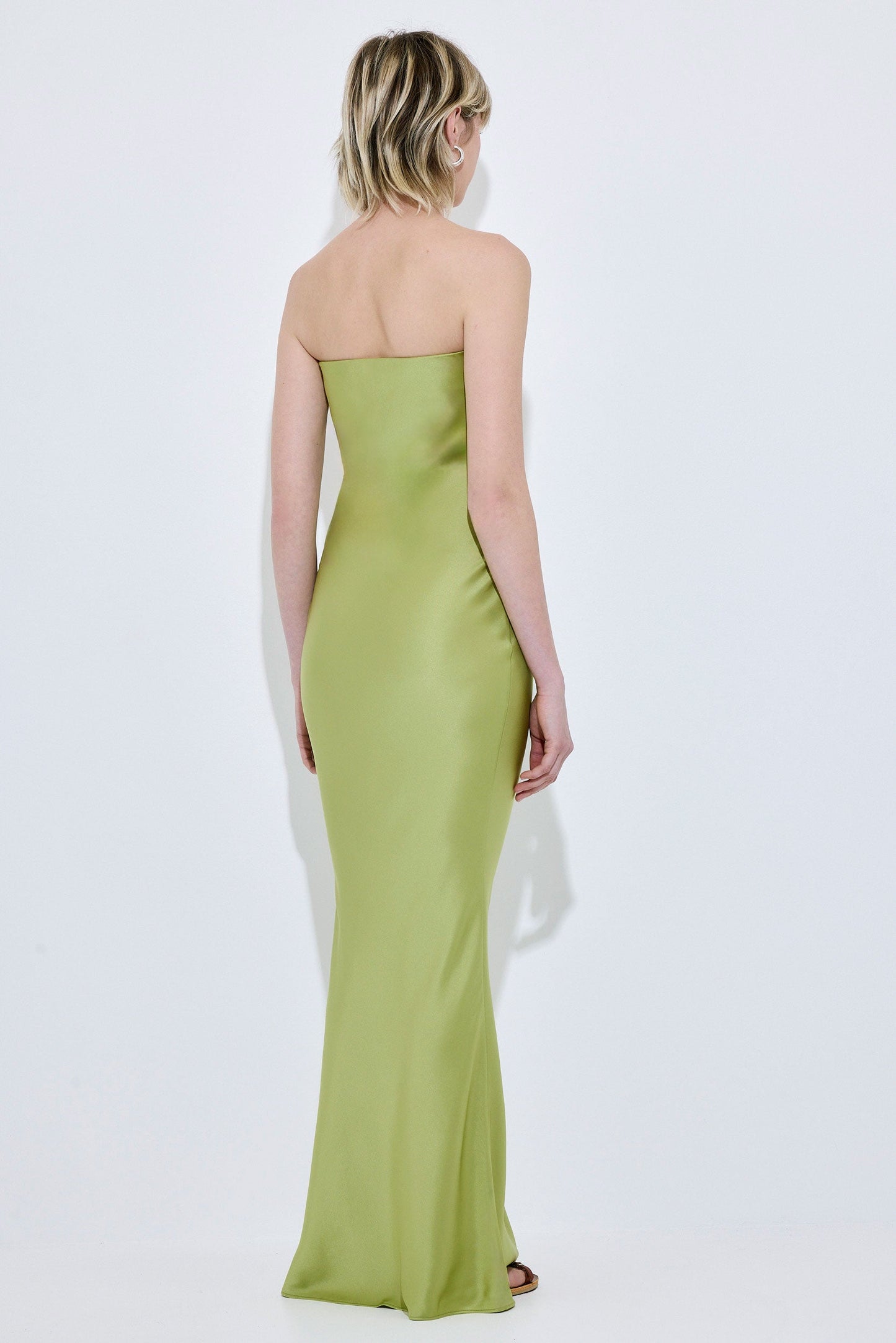 Satin Strapless Maxi Dress