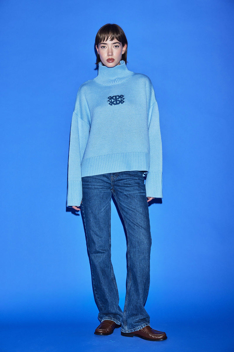 Turtleneck Intarsia Jumper