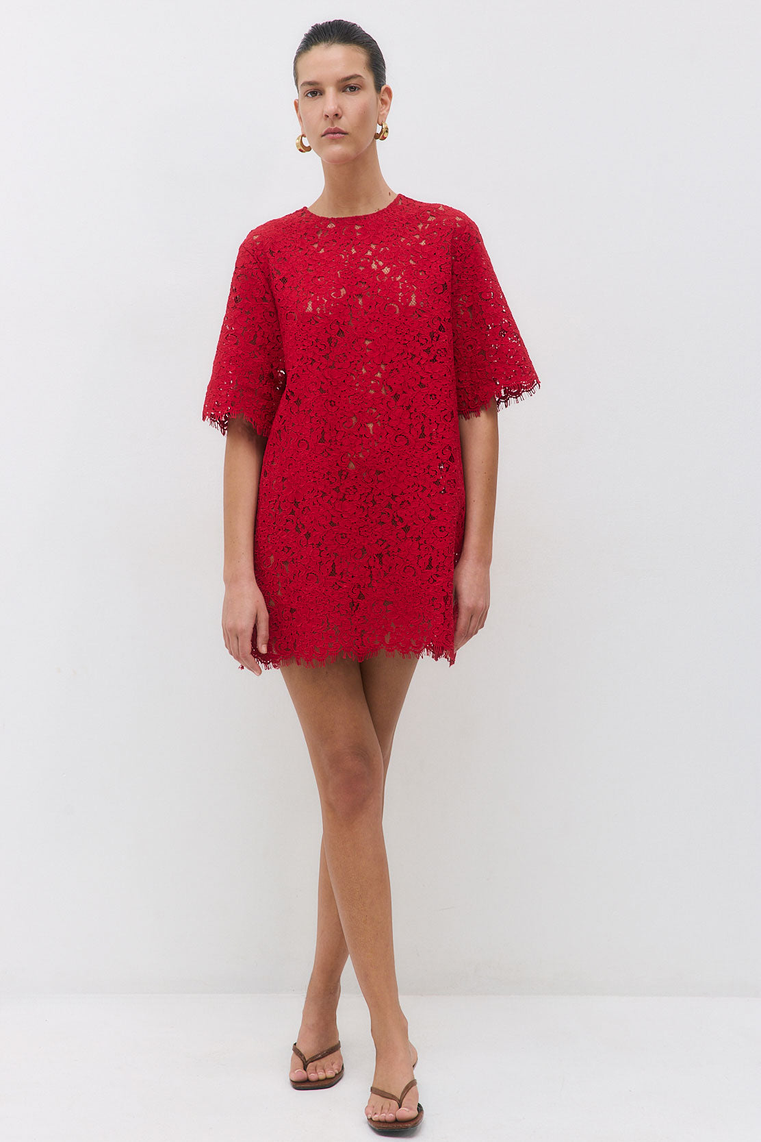 Boxy Lace Mini Dress