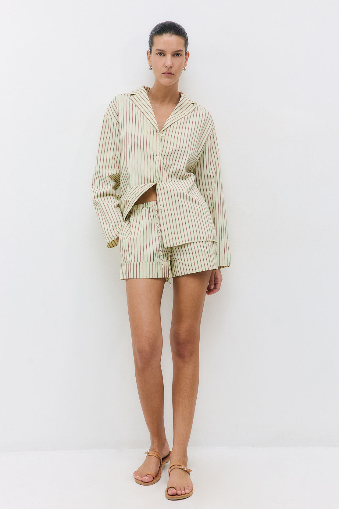 Mid Rise Poplin Shorts