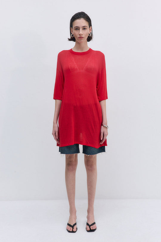 Semi Sheer Oversized Top