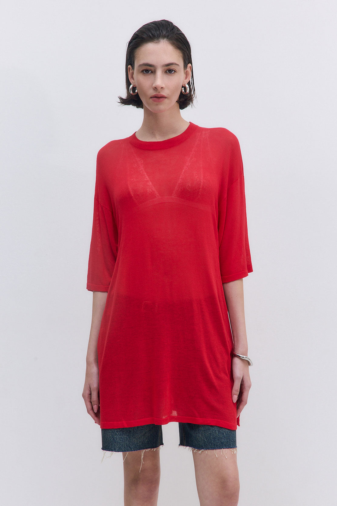 Semi Sheer Oversized Top