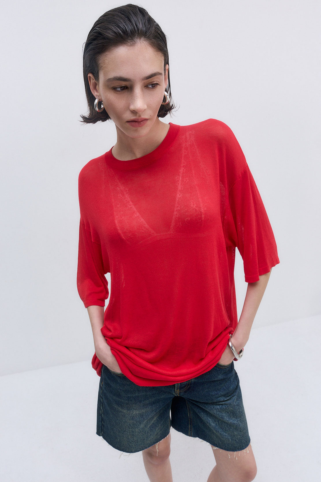 Semi Sheer Oversized Top