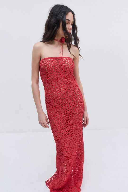 Flower Crochet Maxi Dress