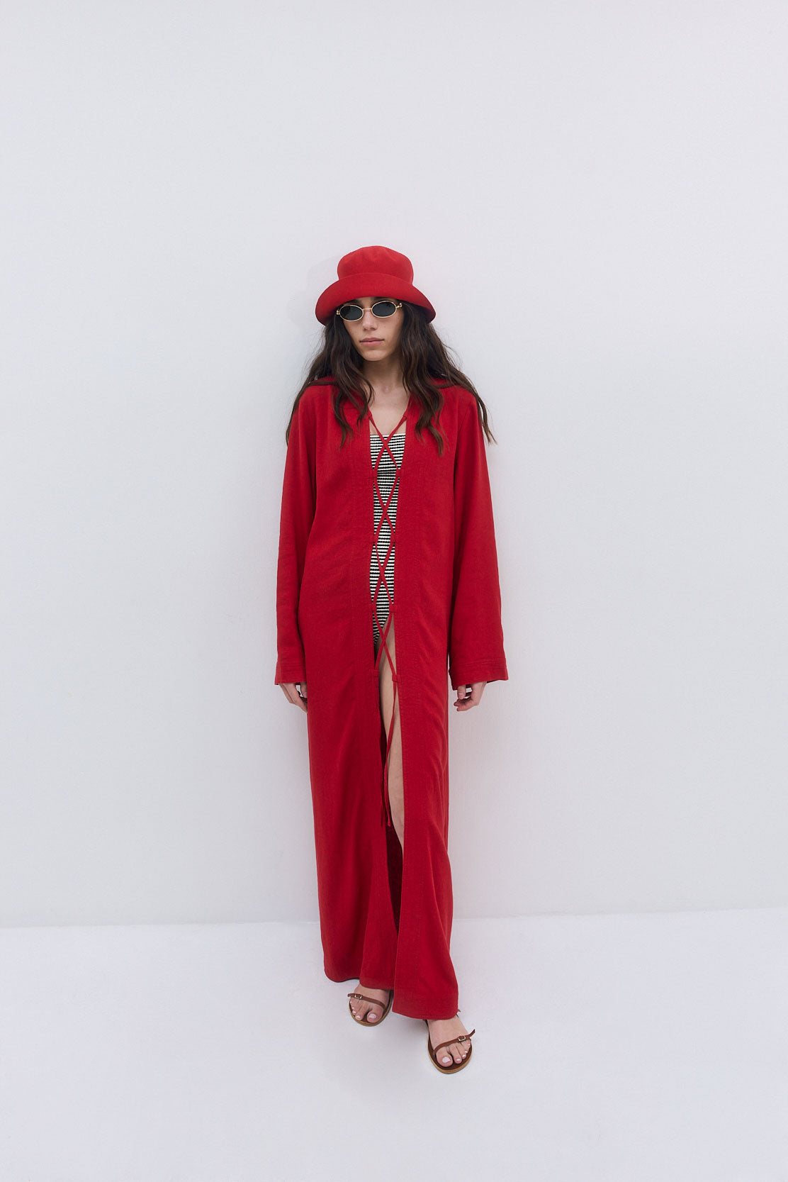 Linen String Tie Cover Up
