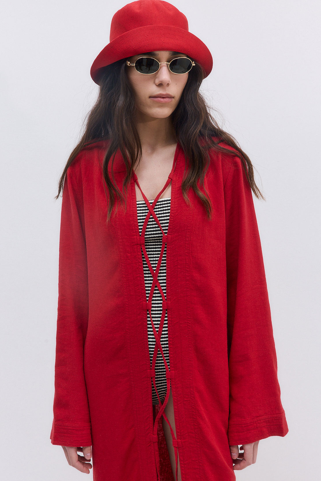 Linen String Tie Cover Up