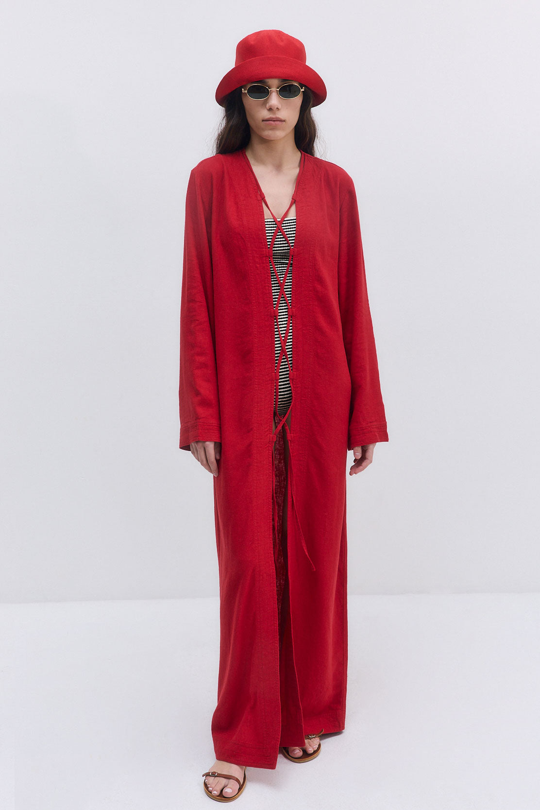 Linen String Tie Cover Up