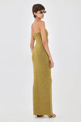 Fuzzy Strapless Maxi Dress