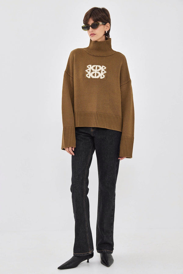 Turtleneck Intarsia Jumper