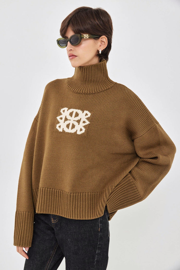 Turtleneck Intarsia Jumper