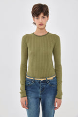 Long Sleeve Ribbed Striped Knit