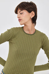 Long Sleeve Ribbed Striped Knit