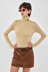 Lightweight Knitted Turtleneck Logo Top