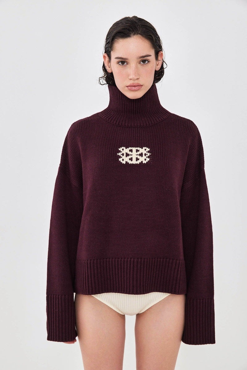 Turtleneck Intarsia Jumper