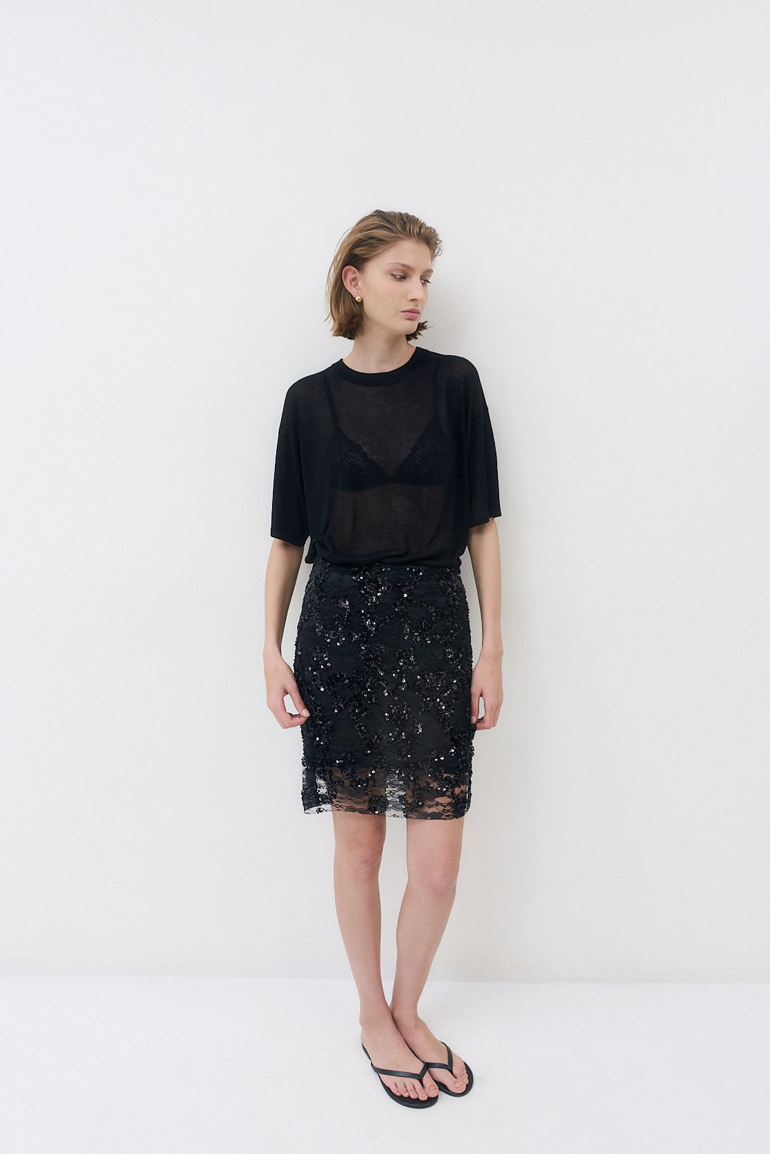 Sequin Midi Skirt