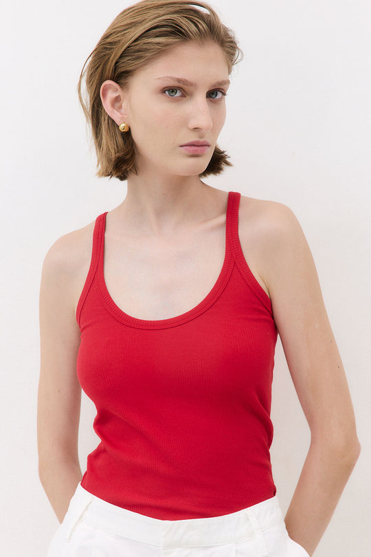 Ribbed Scoop Neck Tank