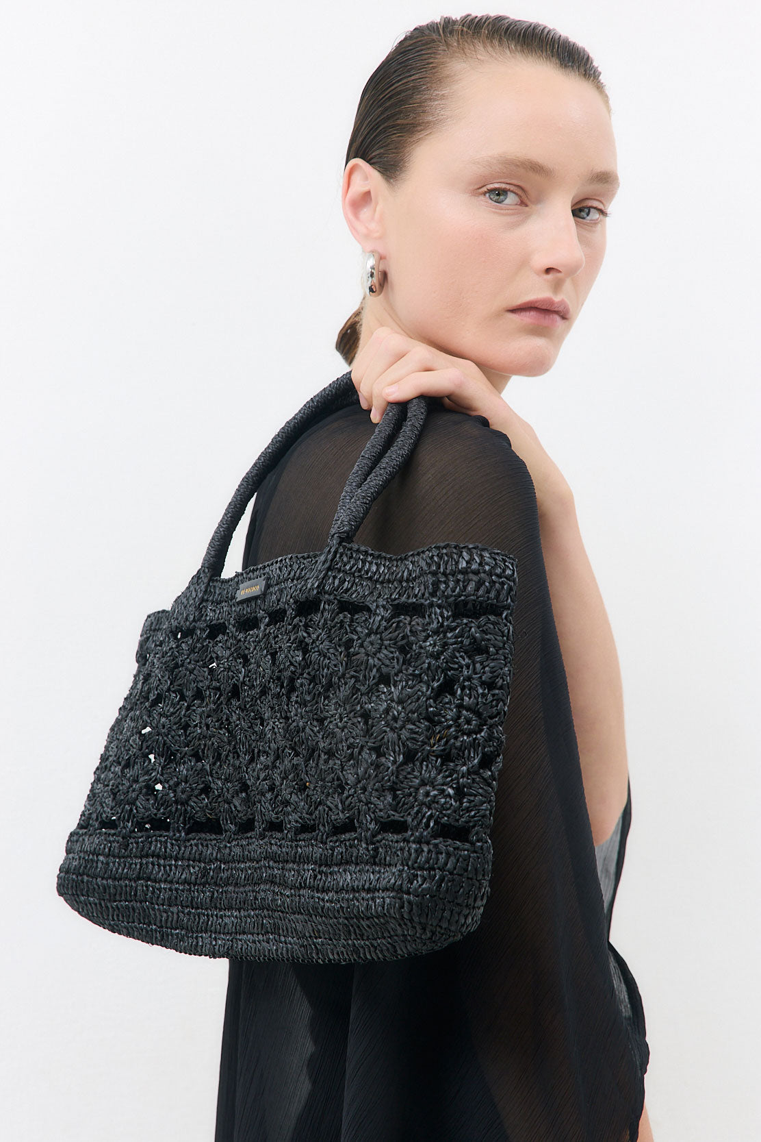 Raffia Crochet Floral Bag