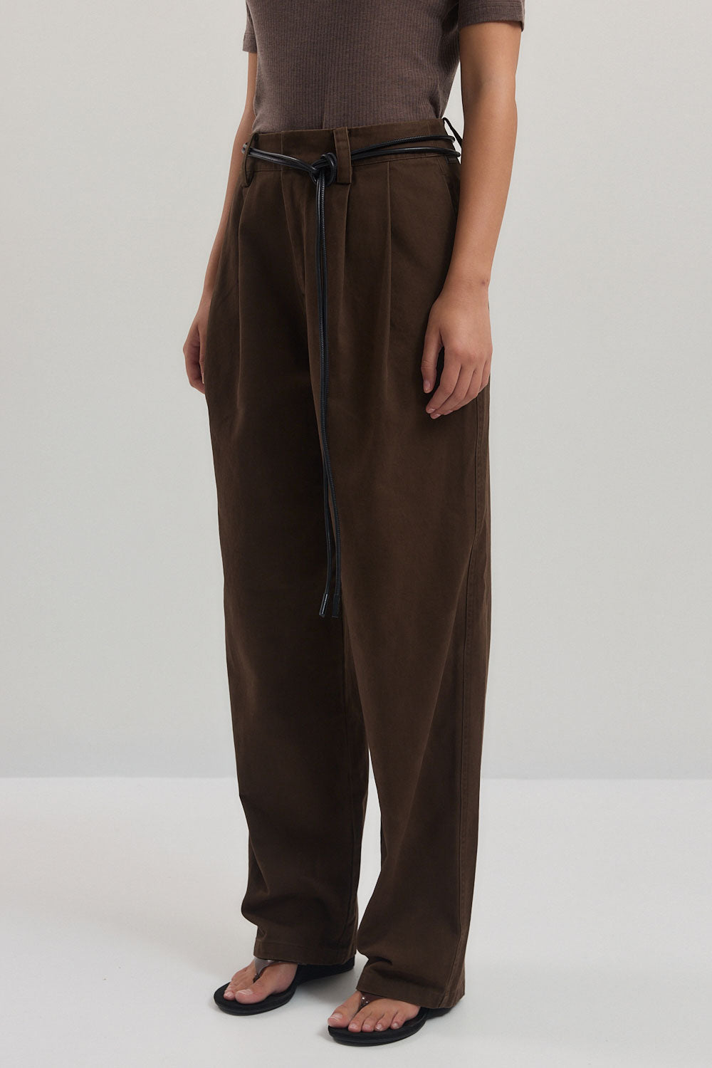 Cotton Pleated Pants