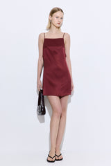 Satin Squared Neck Mini Dress