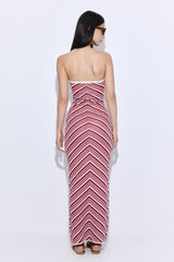Pattern Knitted Strapless Dress