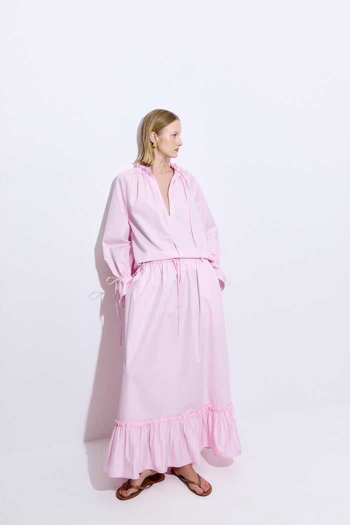 Ruffled Poplin Blouse